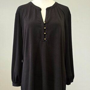 Company Black Gold Button Stretch Blouse XL